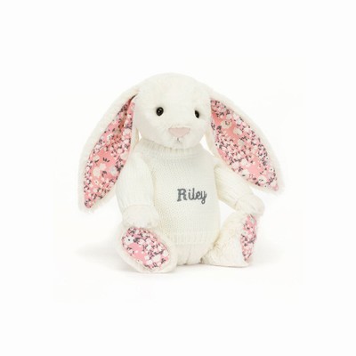 Jellycat Blossom Cherry Bunny with Cream Jumper Australia | 305291CAT